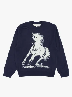 Running Horse Knit Sweater Navy<One of These Days Hot