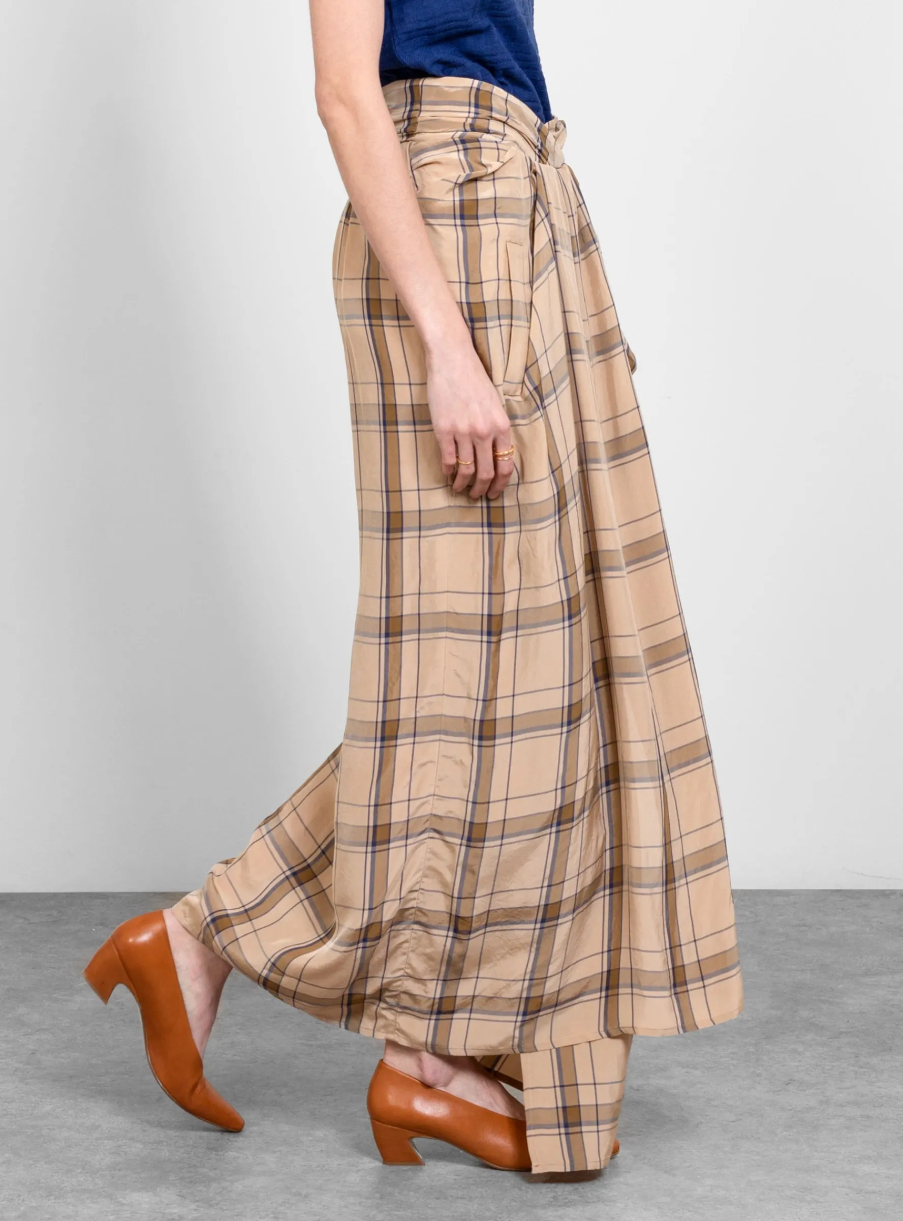 Safra Skirt Beige Checks<Christian Wijnants New