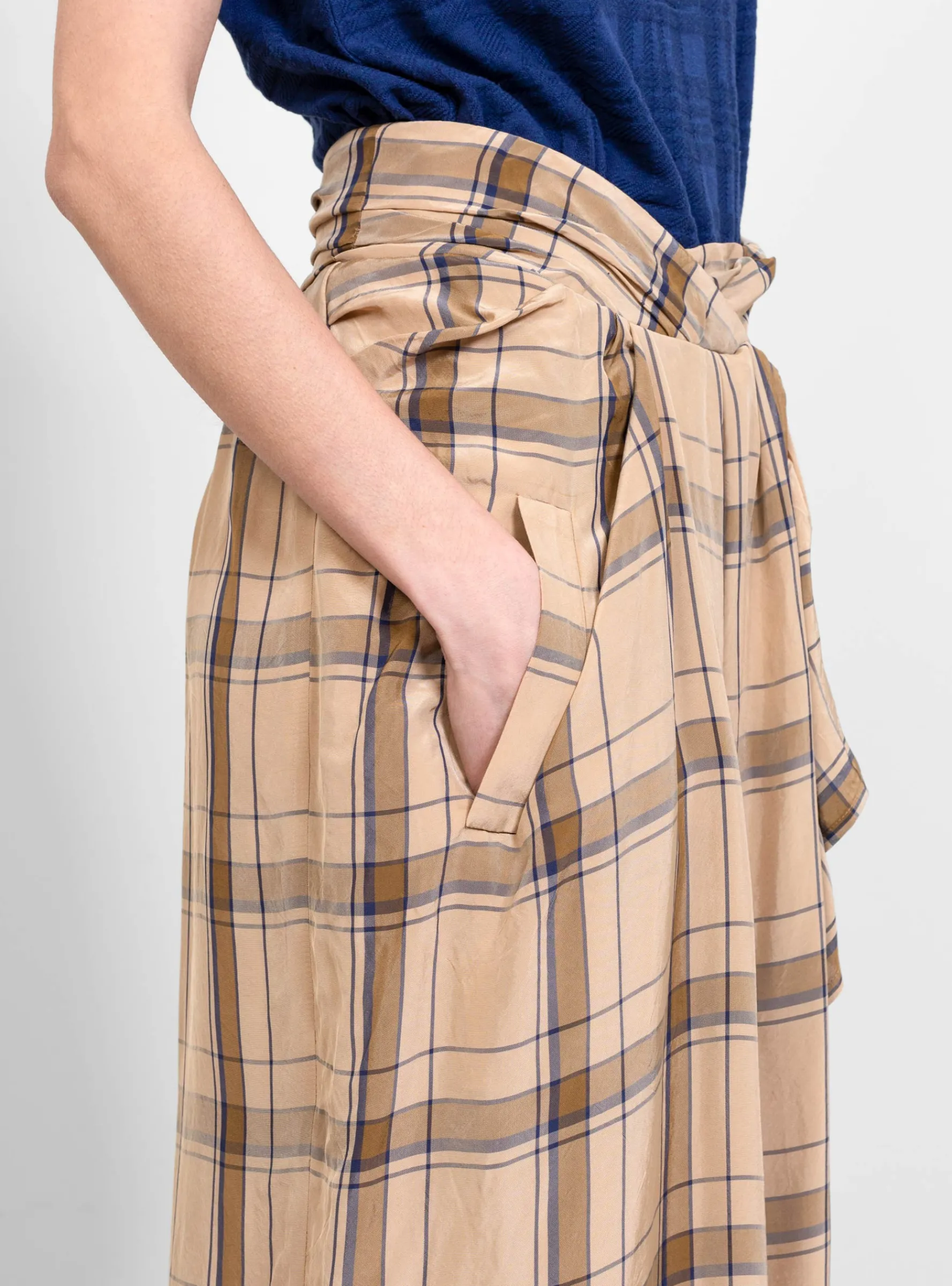 Safra Skirt Beige Checks<Christian Wijnants New