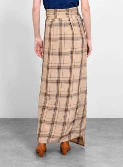 Safra Skirt Beige Checks<Christian Wijnants New