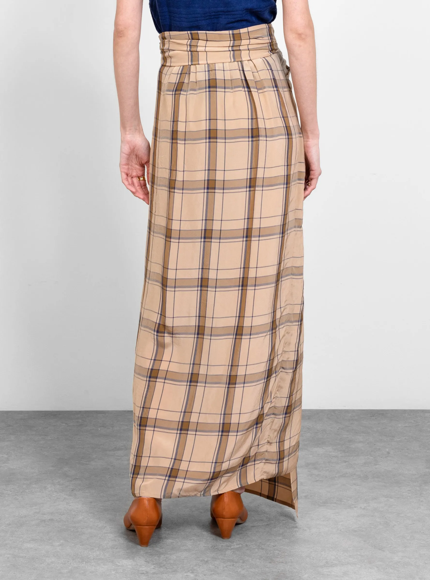 Safra Skirt Beige Checks<Christian Wijnants New