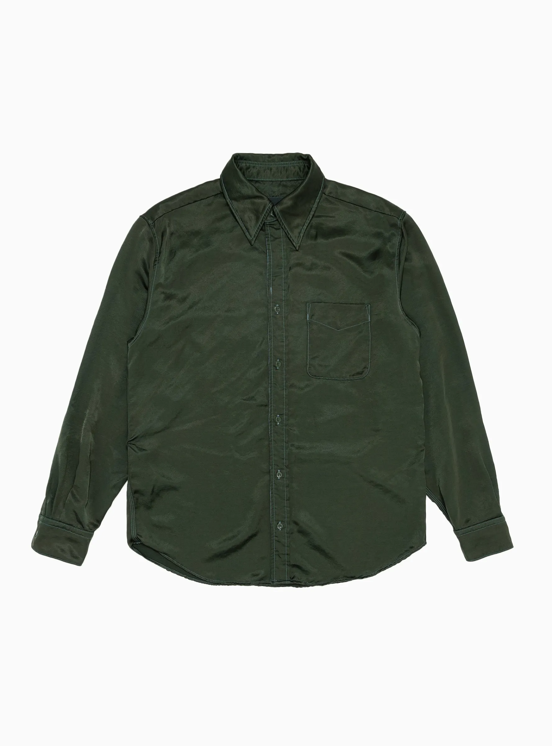 Satin Shirt Green<TOGA VIRILIS Discount