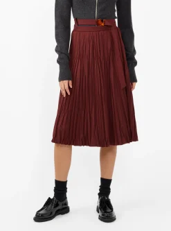 Satin Tricot Skirt Dark Red<TOGA ARCHIVES Fashion
