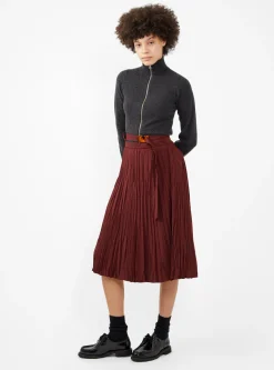 Satin Tricot Skirt Dark Red<TOGA ARCHIVES Fashion
