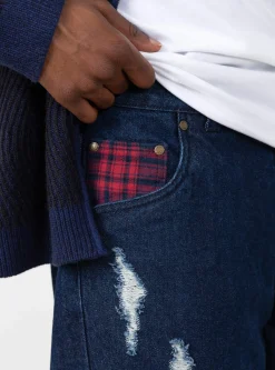 Secret Baggy Denim Pants Indigo<Dime Hot