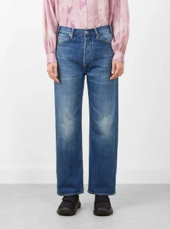 Selvedge Denim Narrow Straight Cut Medium Distress<Chimala Sale