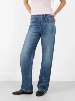 Selvedge Denim Straight Cut Dark Distress<Chimala Fashion