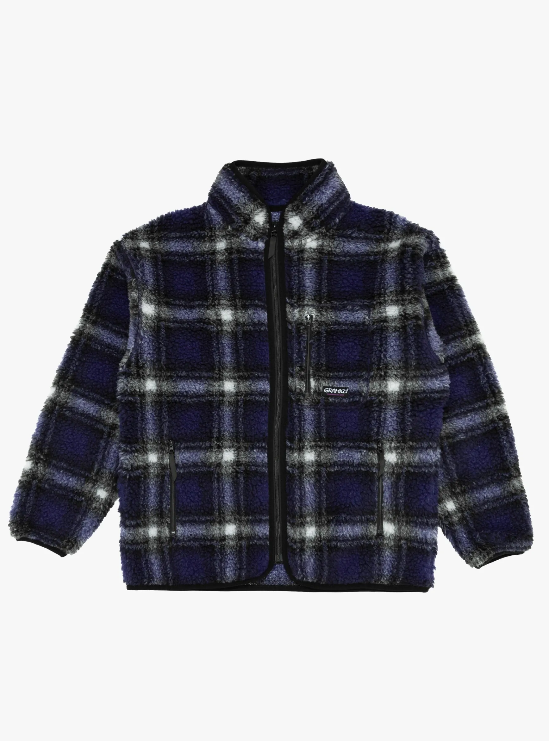 Shadow Plaid Sherpa Jacket Purple<Gramicci Clearance