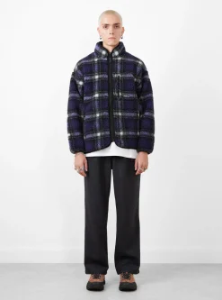 Shadow Plaid Sherpa Jacket Purple<Gramicci Clearance