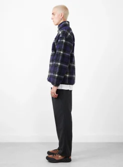 Shadow Plaid Sherpa Jacket Purple<Gramicci Clearance