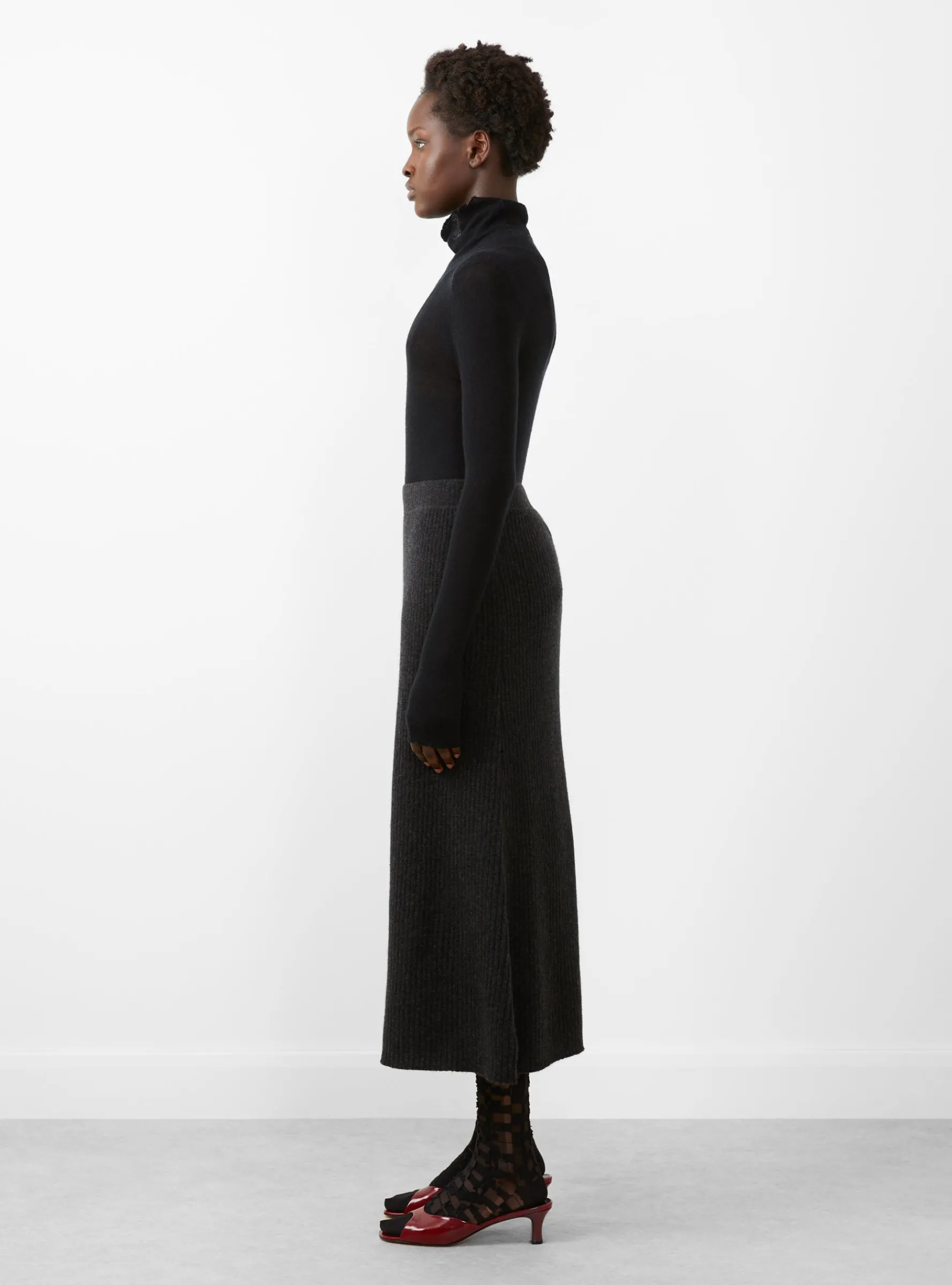 Sheer Gauze Turtleneck Black<Modern Weaving New