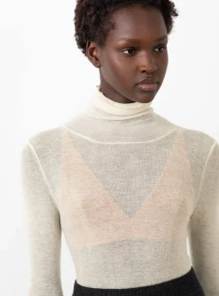 Sheer Gauze Turtleneck Crema<Modern Weaving Hot