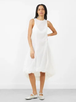 Sheer Volume Dress, White<AMOMENTO Discount