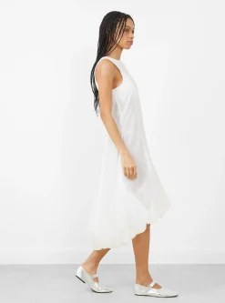 Sheer Volume Dress, White<AMOMENTO Discount