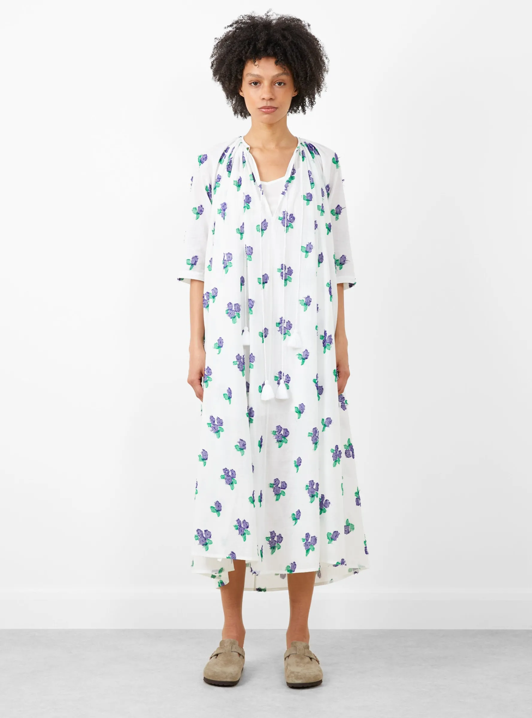 Sherazade Hand Woven Long Dress White<Mii Collection Fashion