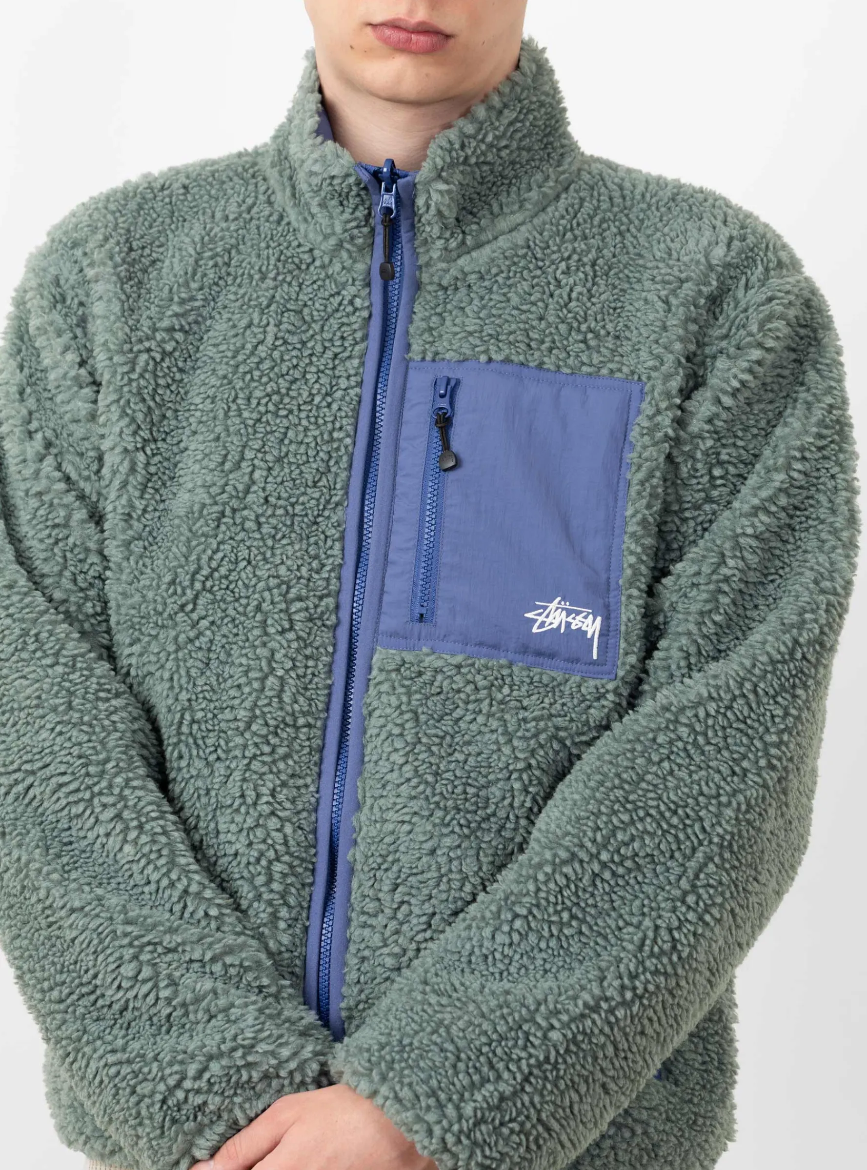 Sherpa Reversible Jacket Bluestone<Stüssy Sale