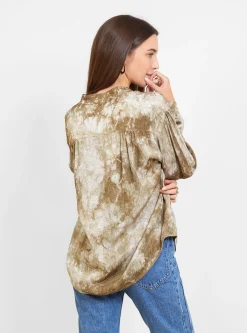Shirred Blouse Army Green<Raquel Allegra Outlet