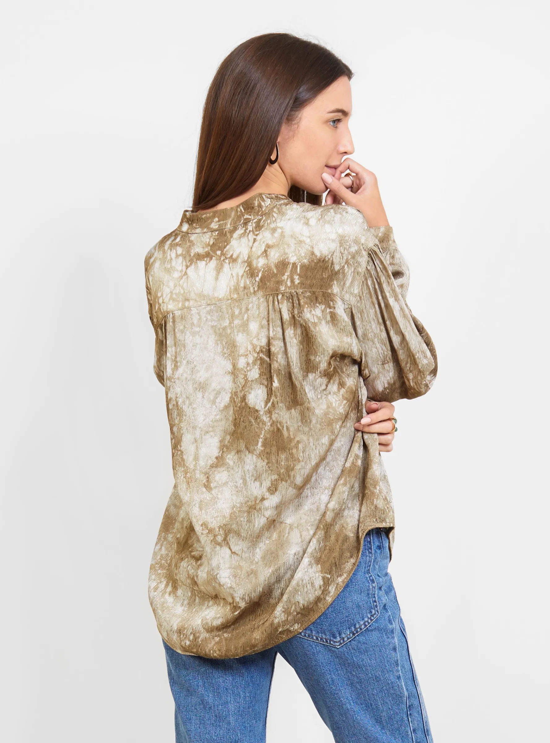 Shirred Blouse Army Green<Raquel Allegra Outlet