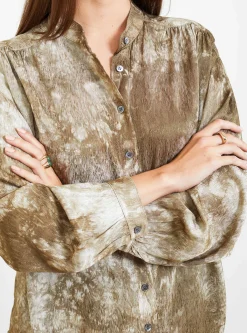 Shirred Blouse Army Green<Raquel Allegra Outlet