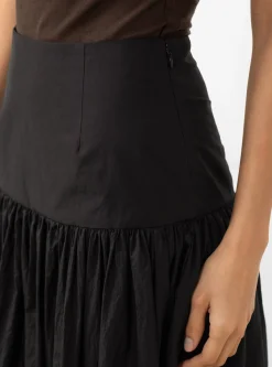 Shirring Culotte Pants Black<AMOMENTO Fashion