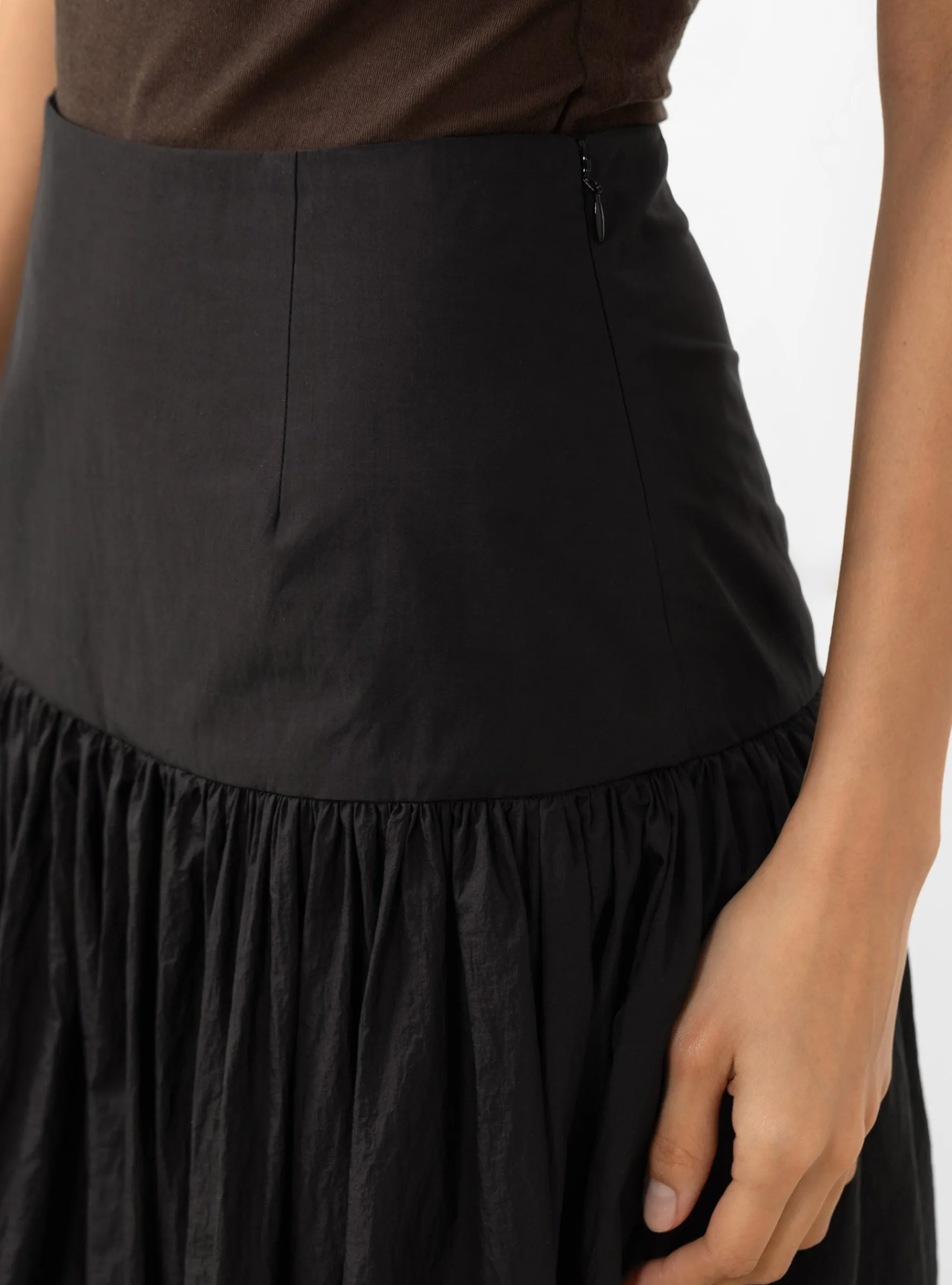 Shirring Culotte Pants Black<AMOMENTO Fashion
