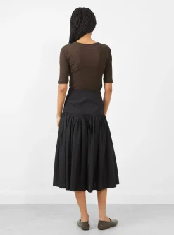 Shirring Culotte Pants Black<AMOMENTO Fashion