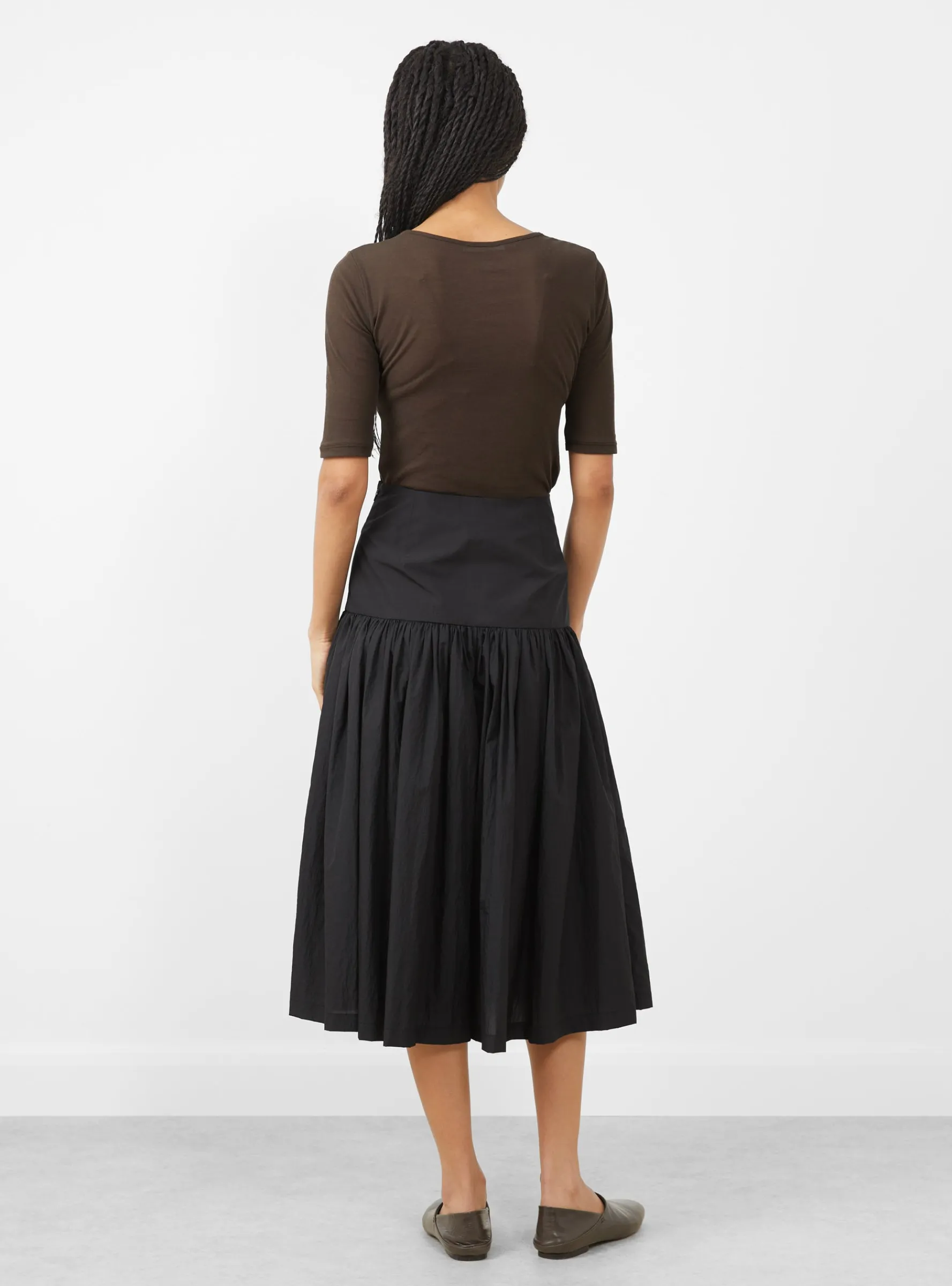 Shirring Culotte Pants Black<AMOMENTO Fashion