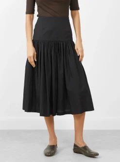 Shirring Culotte Pants Black<AMOMENTO Fashion