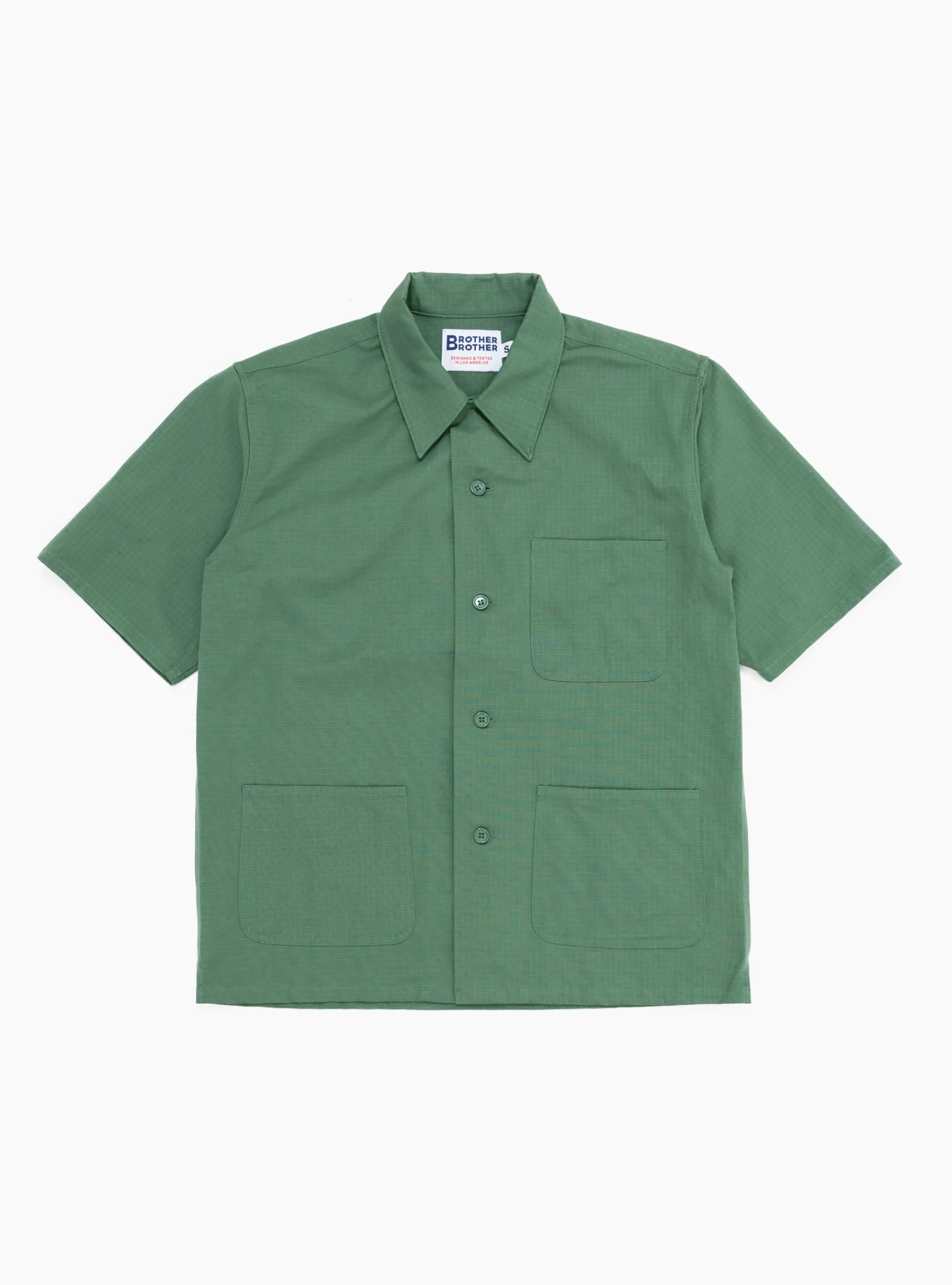 Short Sleeve 3 Pocket Shirt Olive Ripstop<Brother Brother Discount