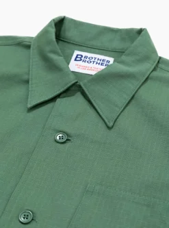 Short Sleeve 3 Pocket Shirt Olive Ripstop<Brother Brother Discount