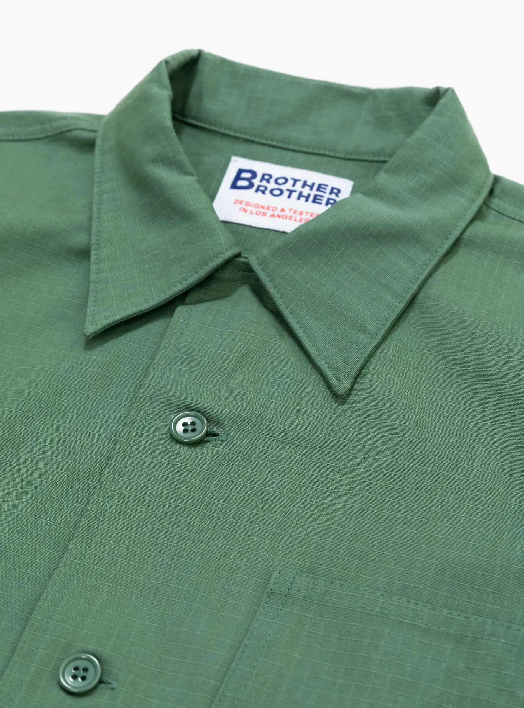 Short Sleeve 3 Pocket Shirt Olive Ripstop<Brother Brother Discount