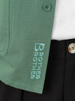Short Sleeve 3 Pocket Shirt Olive Ripstop<Brother Brother Discount