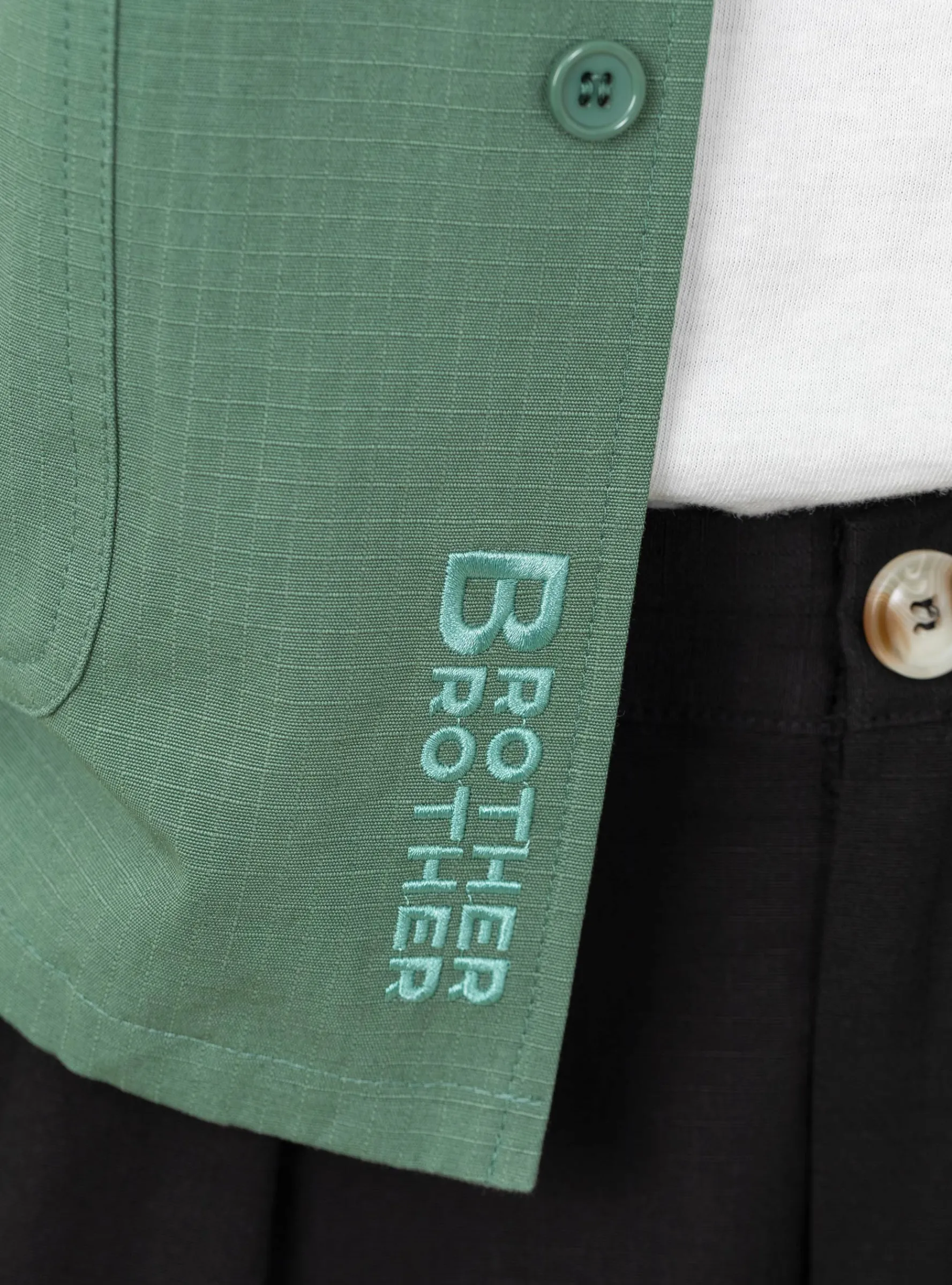 Short Sleeve 3 Pocket Shirt Olive Ripstop<Brother Brother Discount