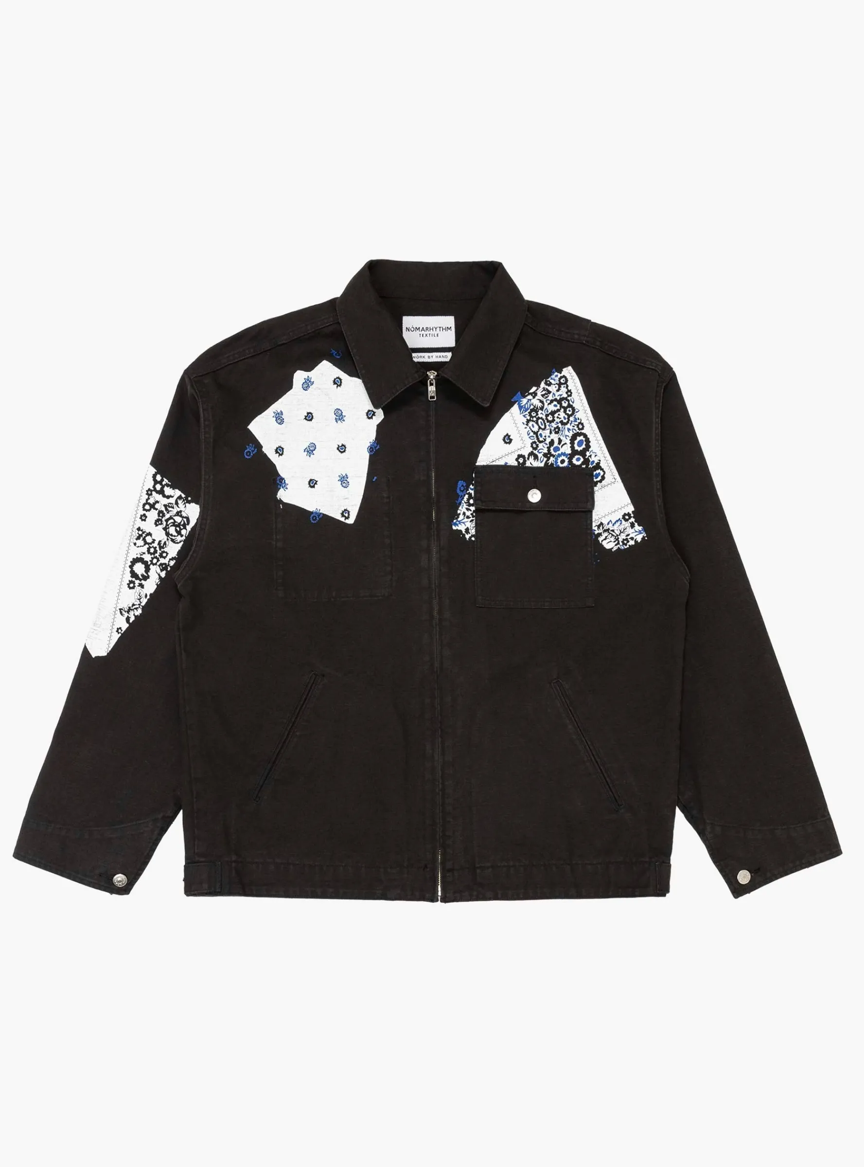 Sign Print Work Jacket Black<NOMARHYTHM TEXTILE Clearance