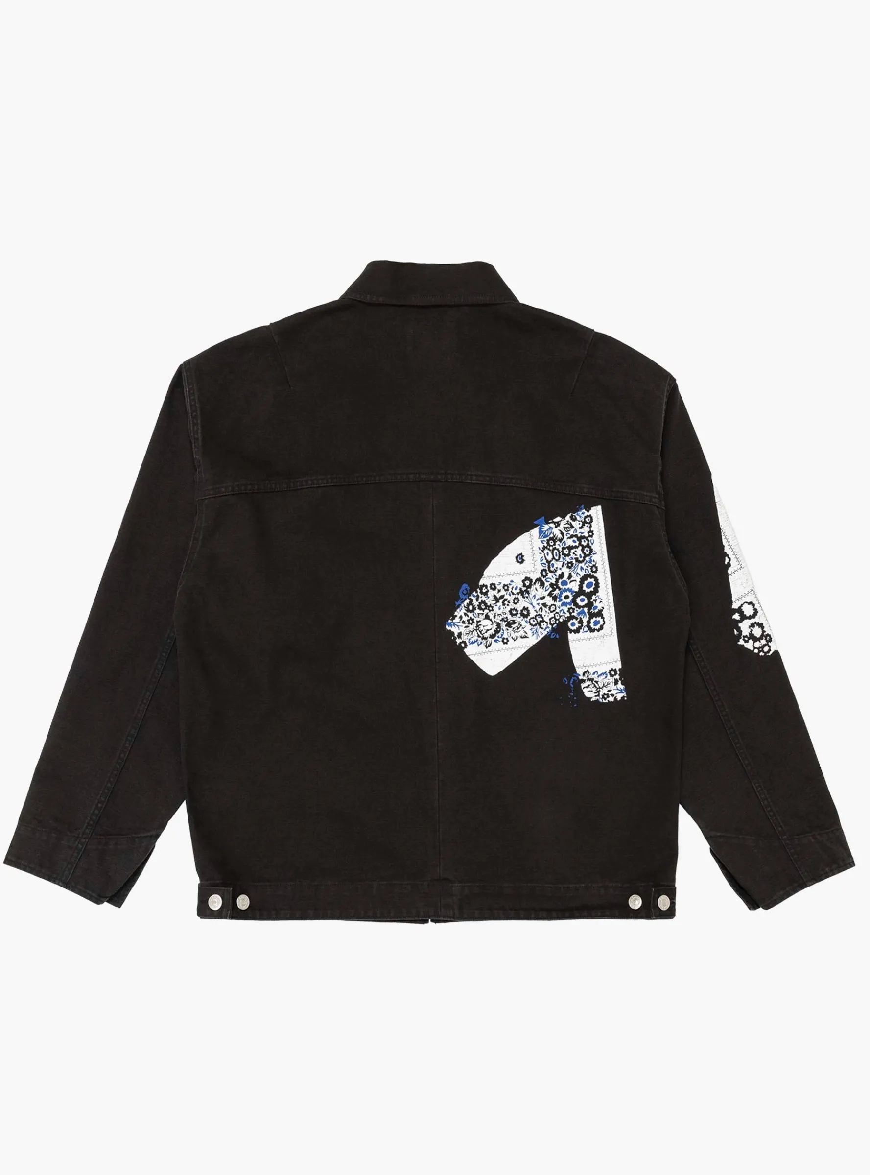 Sign Print Work Jacket Black<NOMARHYTHM TEXTILE Clearance