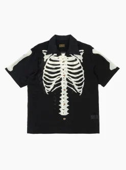 Silk Rayon BONE Aloha Shirt Black<Kapital Best