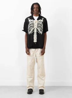 Silk Rayon BONE Aloha Shirt Black<Kapital Best