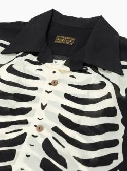 Silk Rayon BONE Aloha Shirt Black<Kapital Best