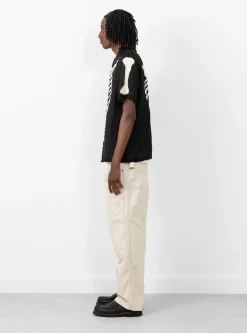 Silk Rayon BONE Aloha Shirt Black<Kapital Best