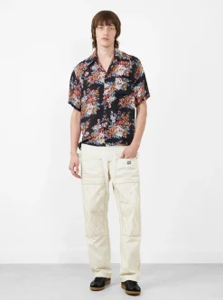 Silk Rayon Champetre Maria Wrangle Aloha Collar Black<Kapital Sale