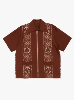 Silk Rayon Havananaja Drizzle Cuba Shirt Light Brown<Kapital New