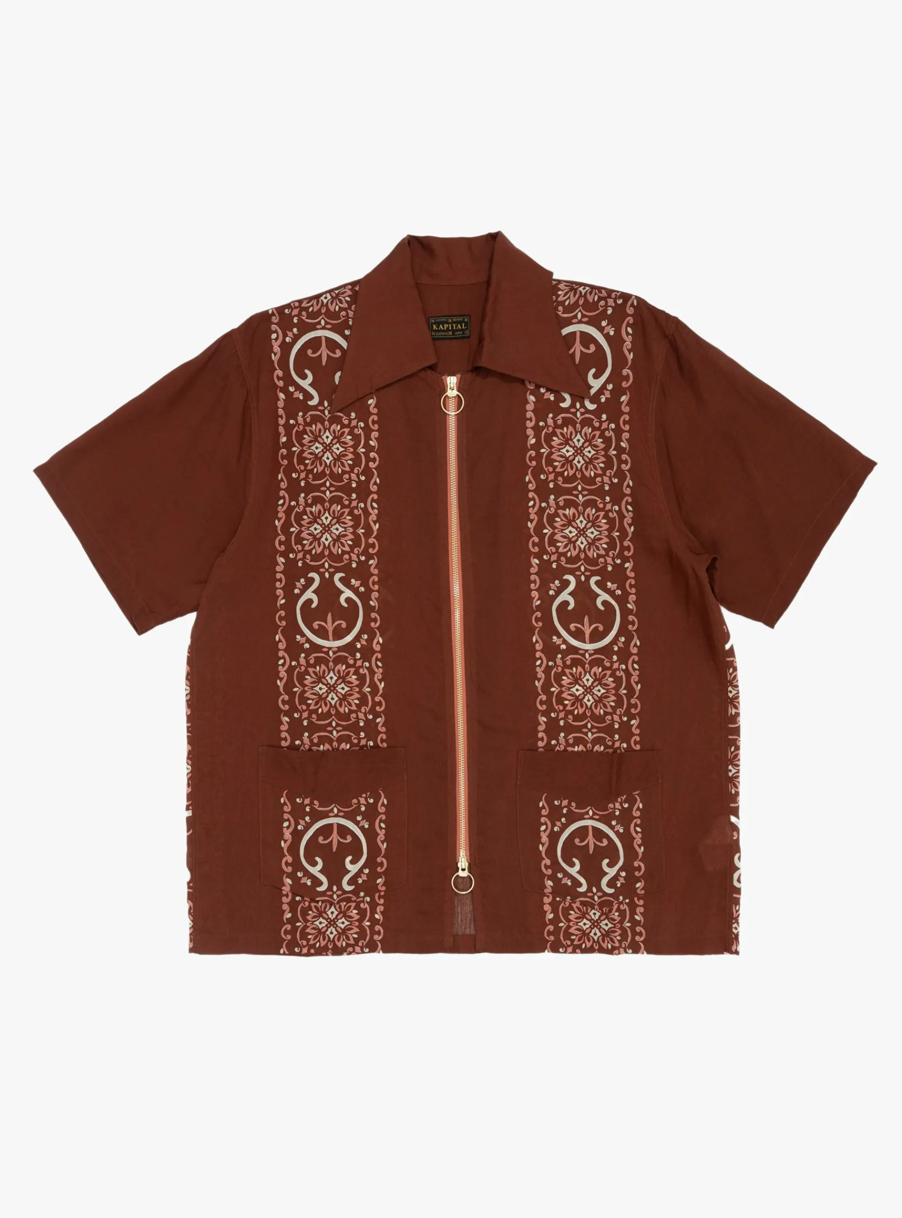 Silk Rayon Havananaja Drizzle Cuba Shirt Light Brown<Kapital New