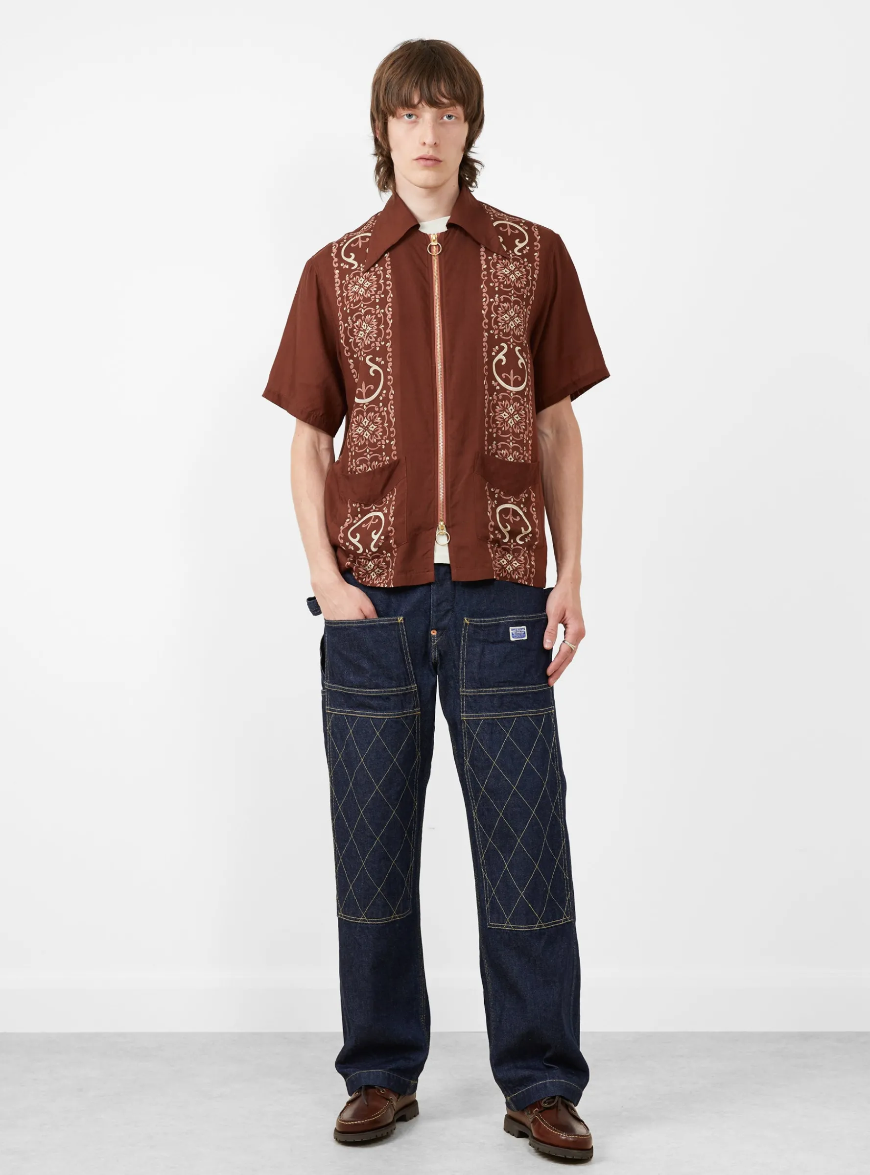 Silk Rayon Havananaja Drizzle Cuba Shirt Light Brown<Kapital New