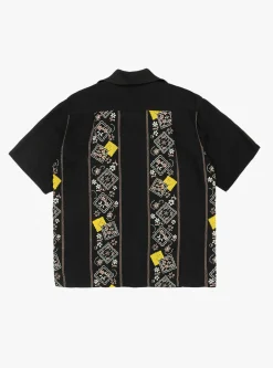 Silk Rayon Peckish Rainbowy Wrangle Cuban Collar Shirt Black<Kapital Online