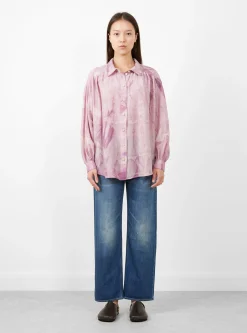 Silk Shirt Mineral Batik Dyed Pink<Anntian Online