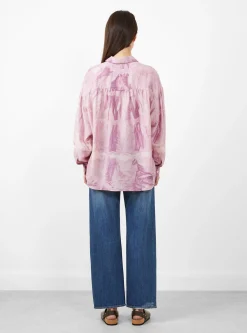 Silk Shirt Mineral Batik Dyed Pink<Anntian Online