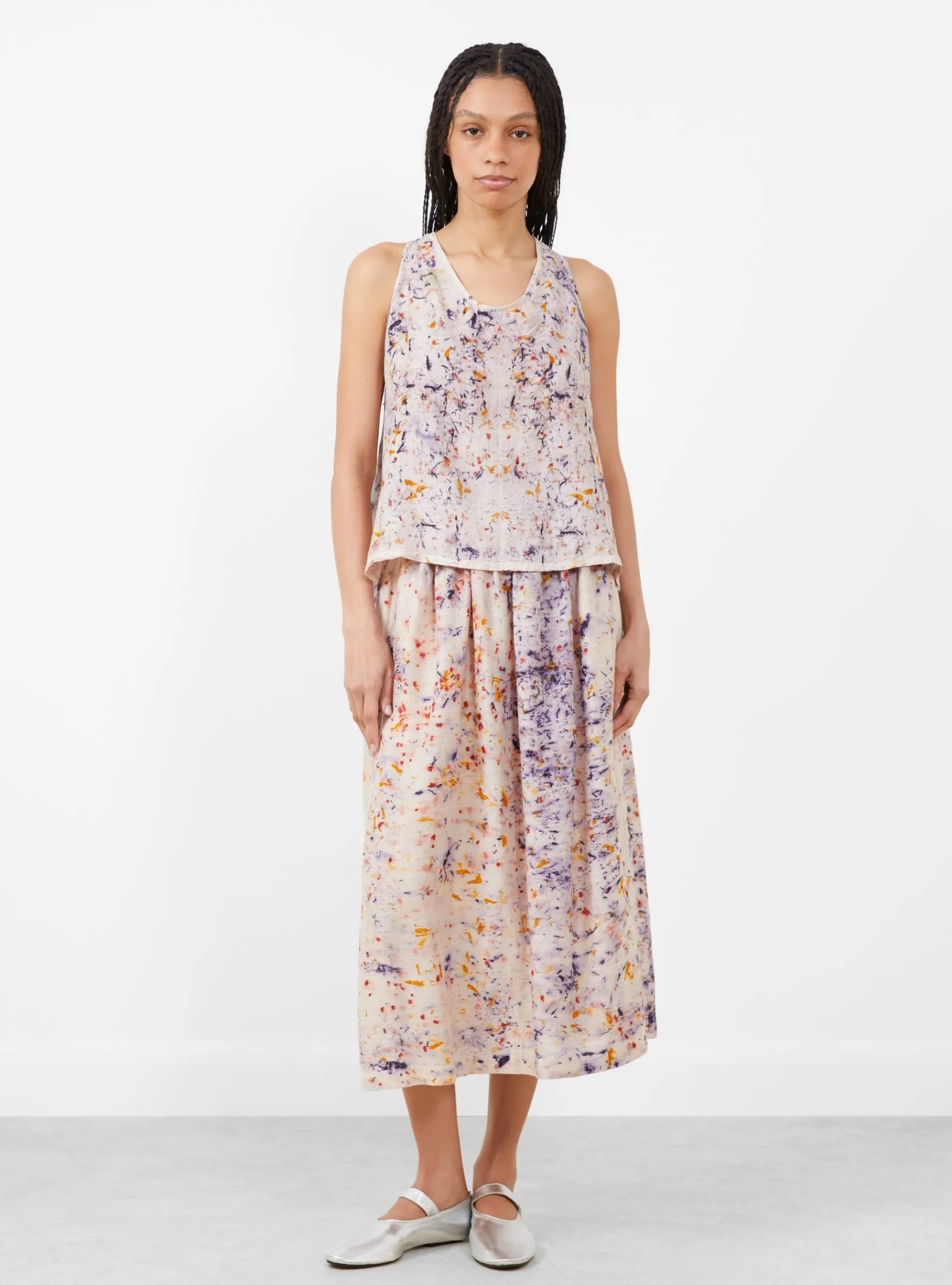 Silk Tank Top Longwood Marigold and Madder<Anntian Discount