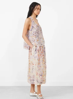 Silk Tank Top Longwood Marigold and Madder<Anntian Discount