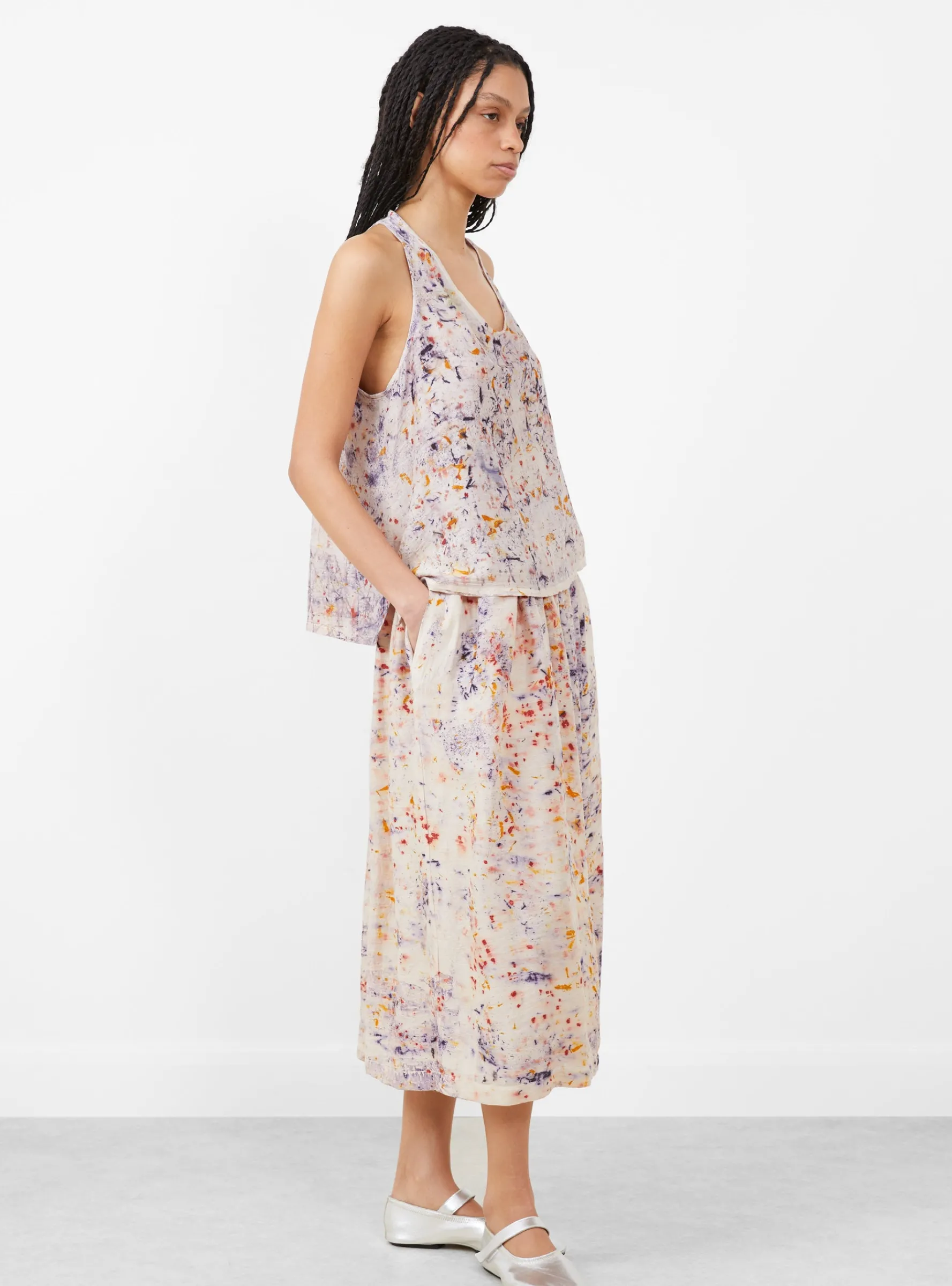 Silk Tank Top Longwood Marigold and Madder<Anntian Discount