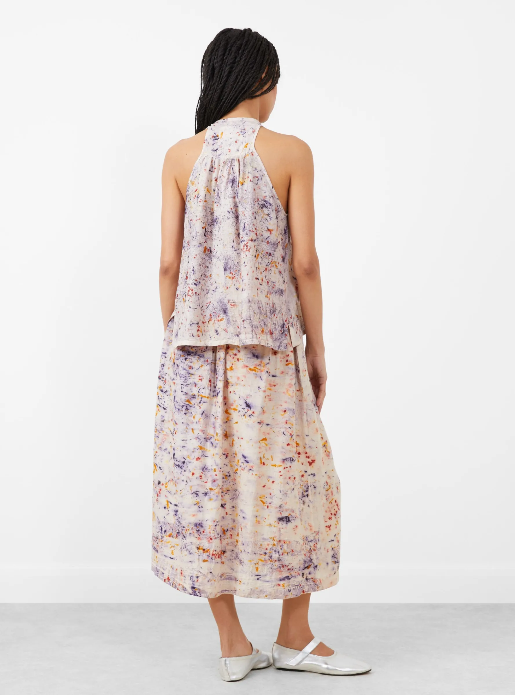 Silk Tank Top Longwood Marigold and Madder<Anntian Discount